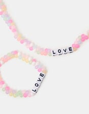 Girls Love Beaded Necklace & Bracelet Set, , large