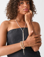 Slinky Lariat Necklace, Silver (SILVER), large