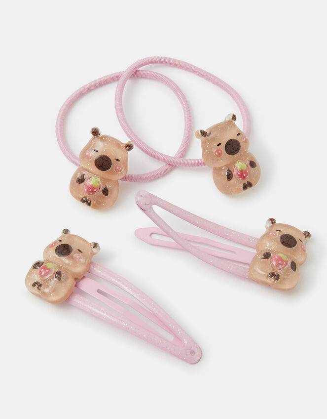 4-Pack Girls Capybara Hair Accessories Set, , large