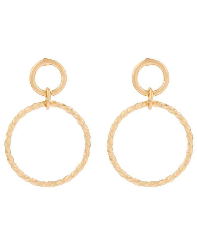 Twisted Circle Drop Earrings, , large