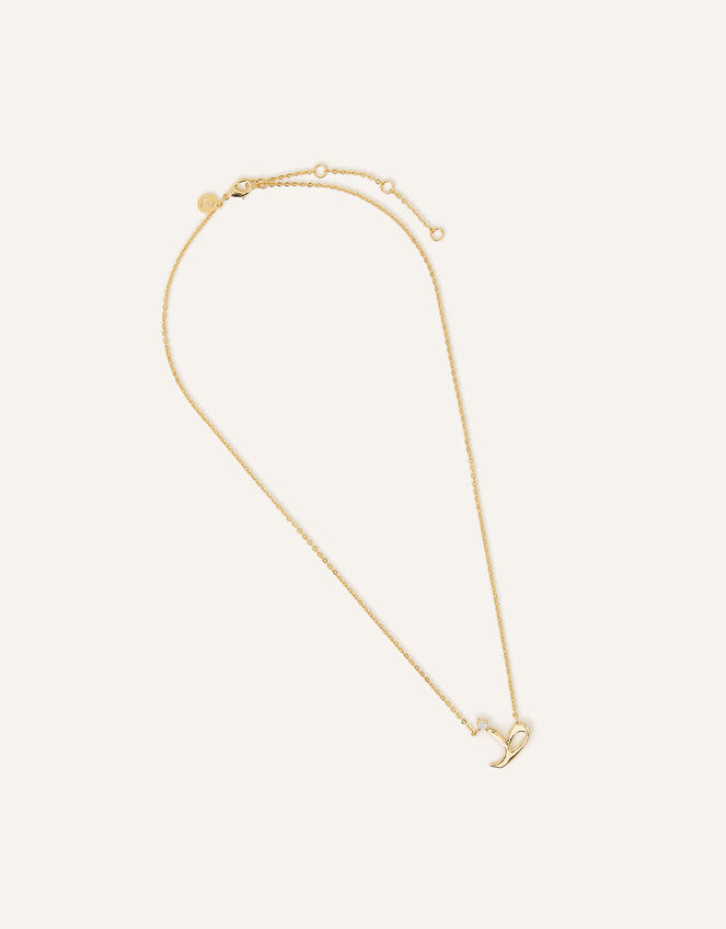 14ct Gold-Plated Arabic Initial Pendant Necklace - T (Taa), , large