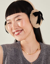 Bow Faur Fur Earmuffs, Natural (NATURAL), large