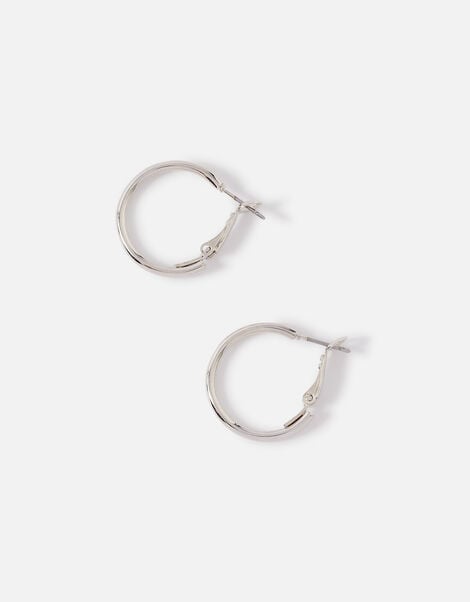 Small Simple Hoop Earrings Silver, Silver (SILVER), large