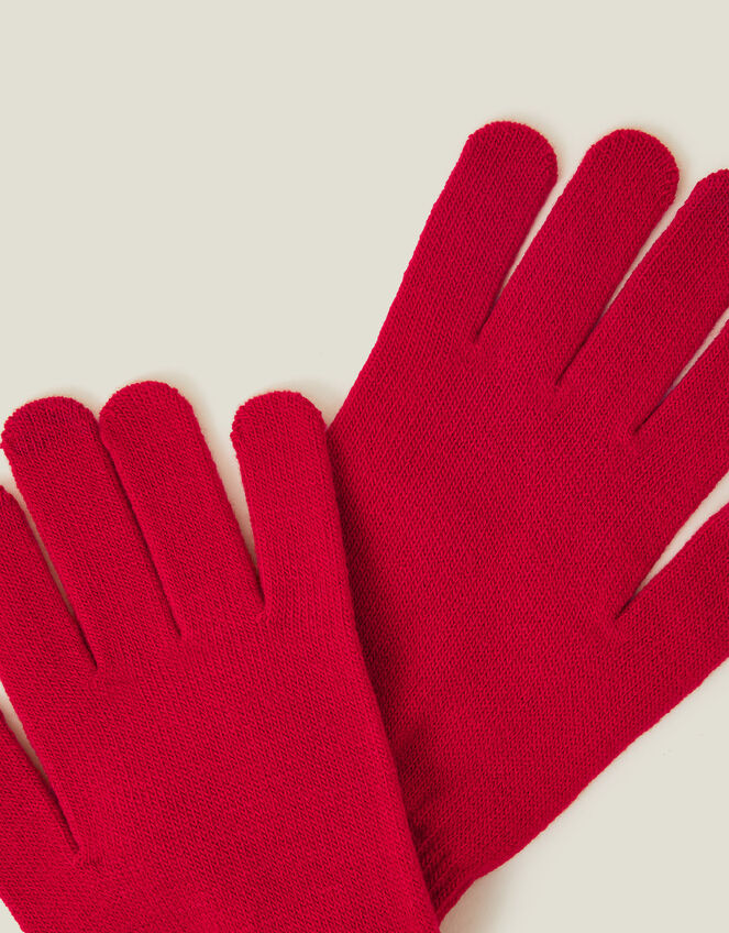 Super-Stretchy Touchscreen Gloves, Red (RED), large