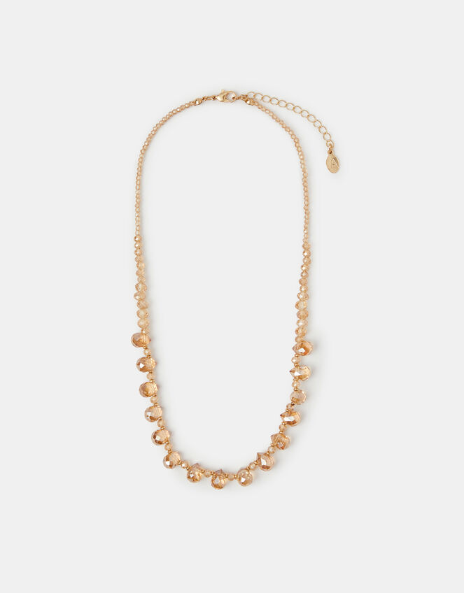 Crystal Teardrop Beaded Necklace, , large