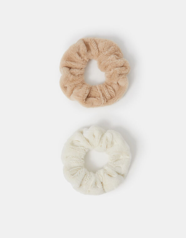 2-Pack Faux Fur Scrunchies, , large