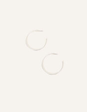 Sterling Silver-Plated Textured Hoops, , large