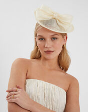 Structured Disc Bow Fascinator, Ivory (IVORY), large