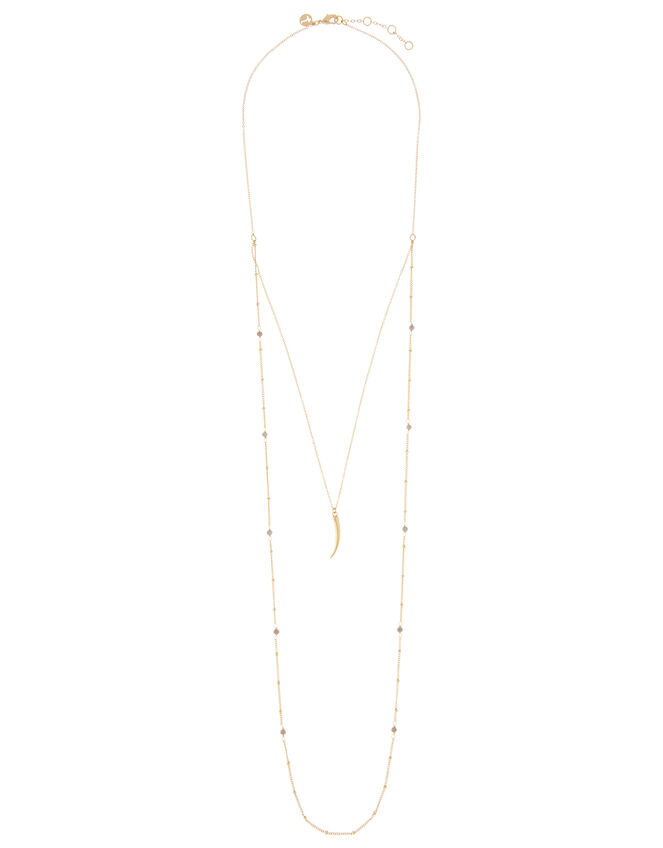 Gold-Plated Double-Chain Long Necklace, , large