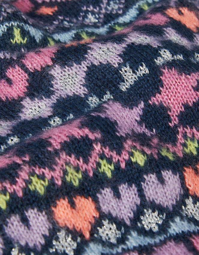 Heart and Star Fair Isle Dog Jumper, Multi (BRIGHTS-MULTI), large