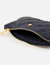 Quilted Coin Purse , Blue (NAVY), large