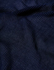 Glitter Pleat Scarf, Blue (NAVY), large