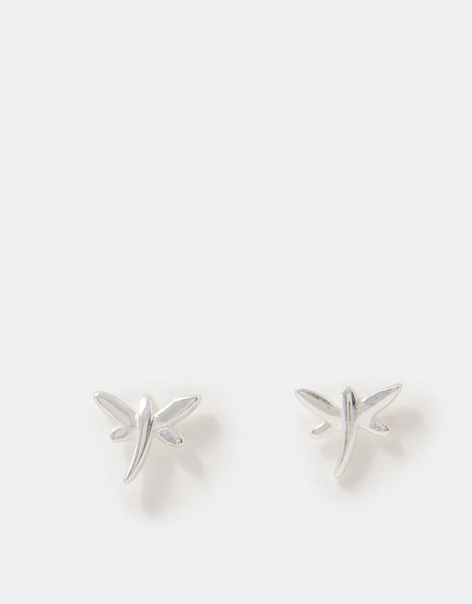 Sterling Silver Dragonfly Stud Earrings, , large