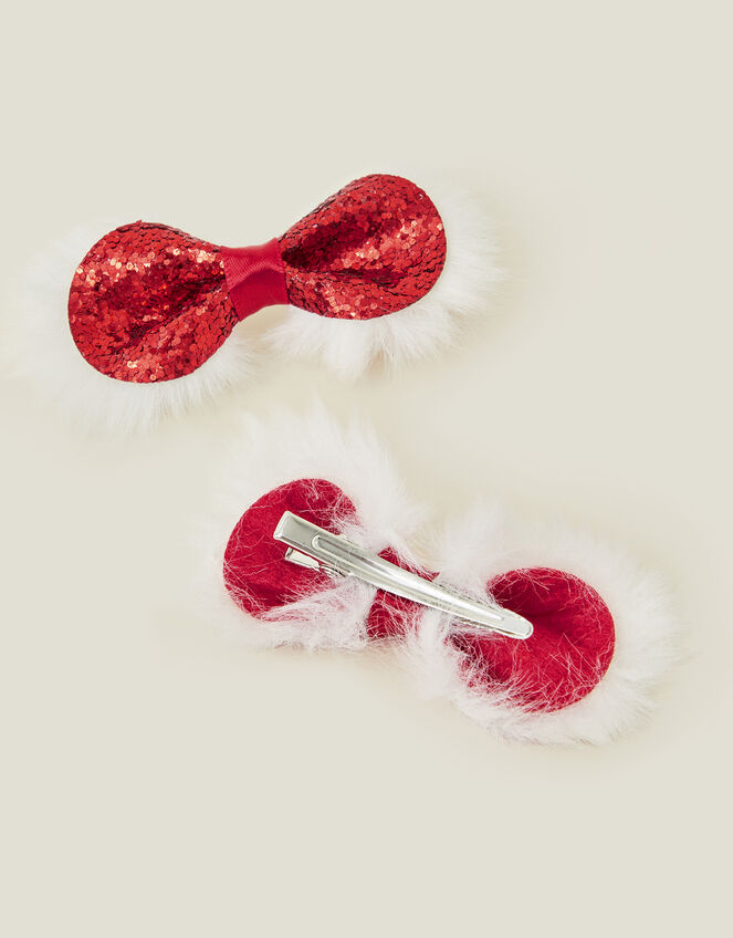 2-Pack Santa Bow Hair Clips, , large