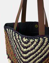 Mix Raffia Tote Bag, , large