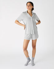 Jersey Shirt and Shorts Pyjama Set, Grey (GREY), large