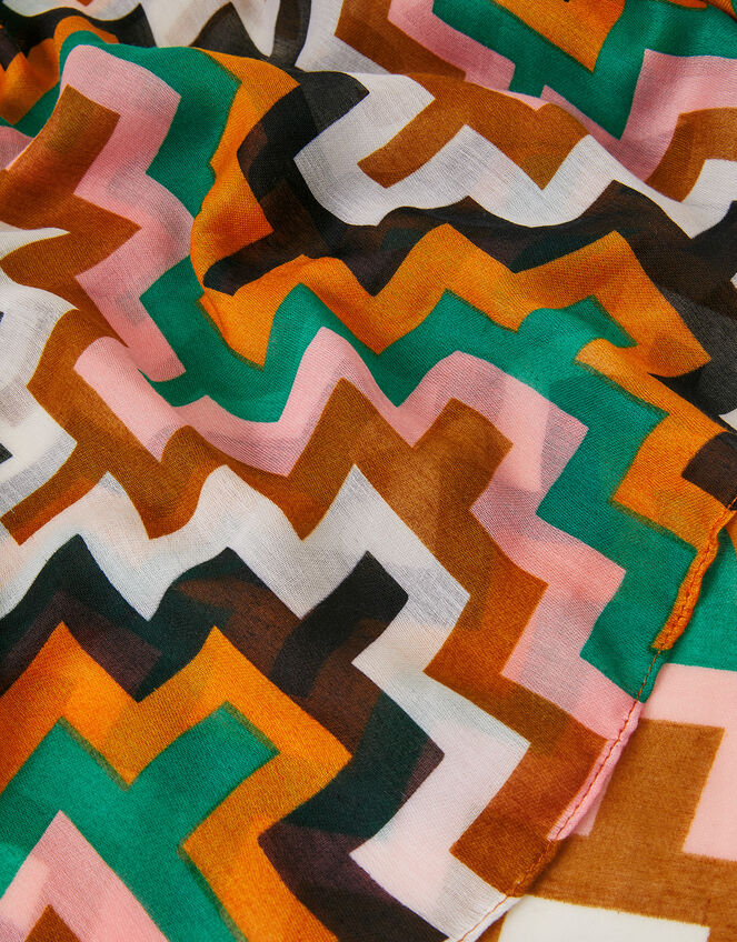 Lightweight Geometric Print Scarf, , large