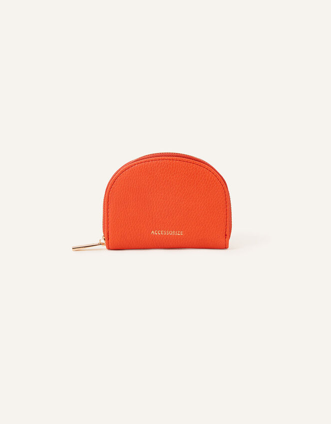 Crescent Zip Coin Purse, Orange (ORANGE), large