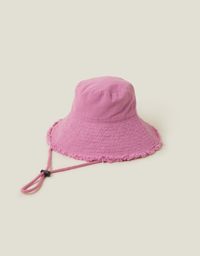 Lace Trim Bucket Hat, Pink (PINK), large