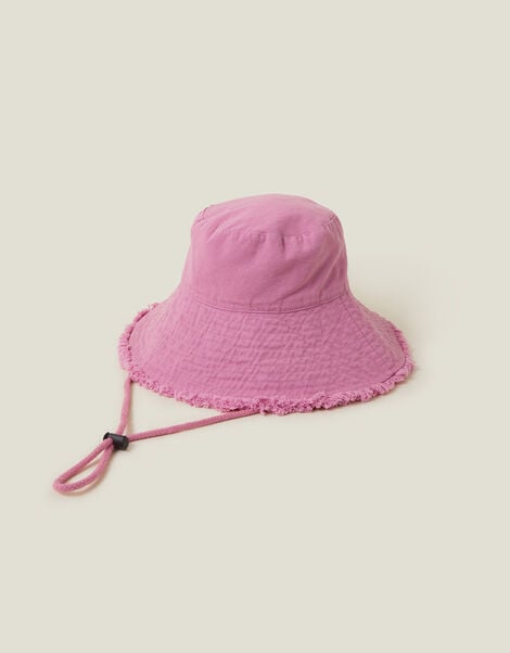 Lace Trim Bucket Hat, Pink (PINK), large