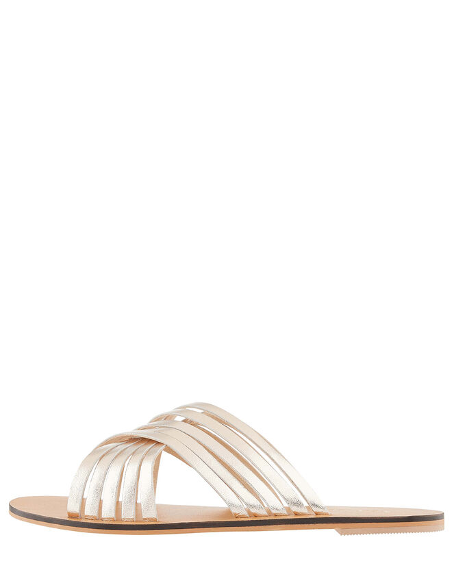 Istanbul Metallic Crossover Sliders, Gold (GOLD), large