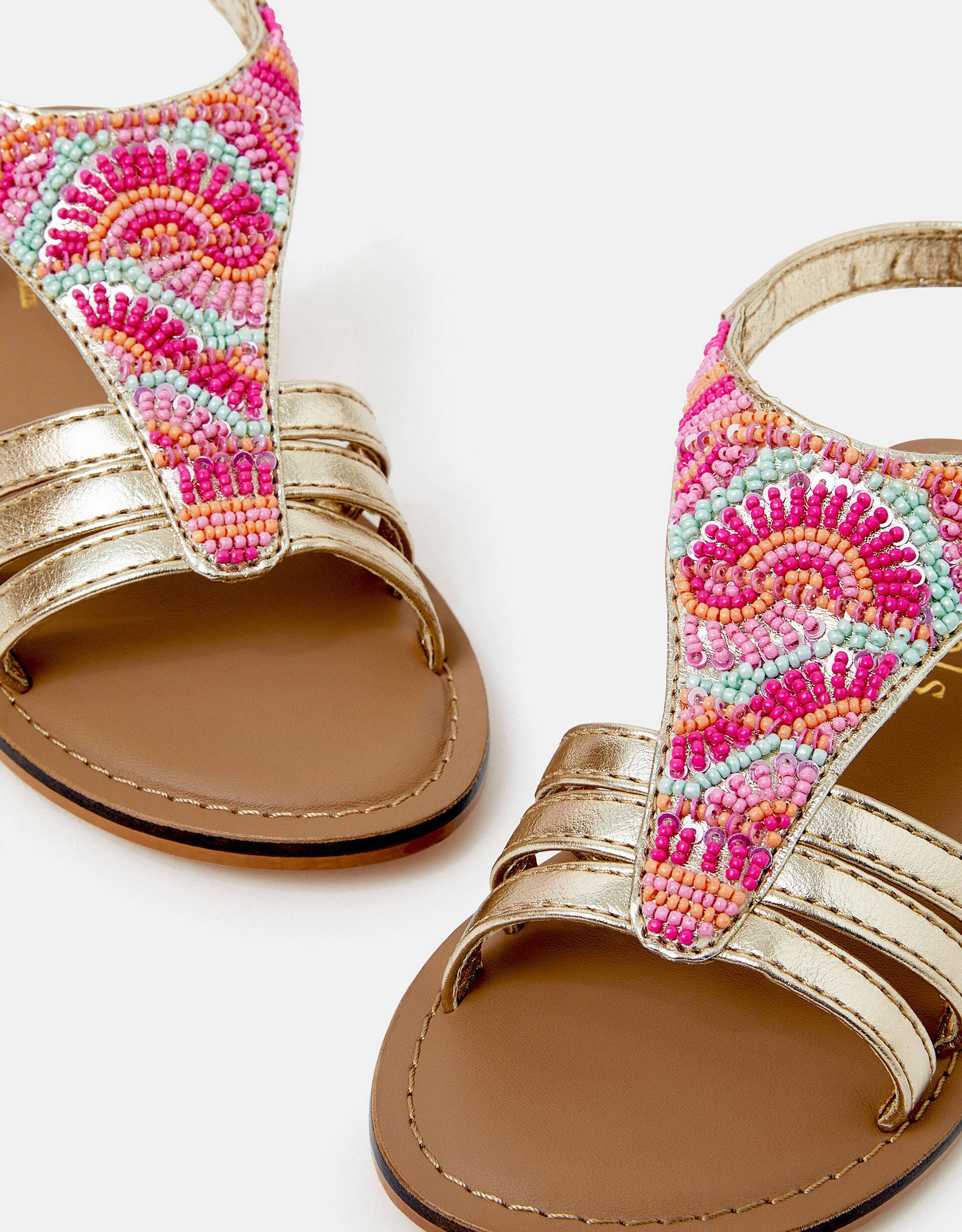 Girls Beaded Gladiator Sandals Multi