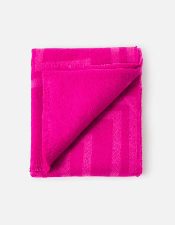 Geometric Super-Soft Blanket Scarf Pink, Pink (PINK), large