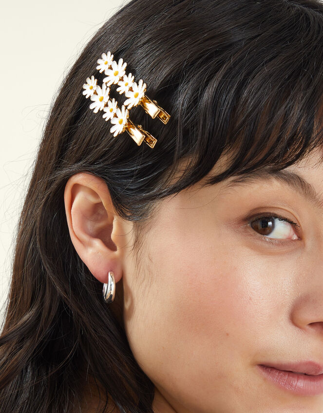2-Pack Daisy Metal Hair Clips, , large