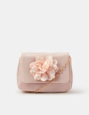 Girls Appliqué Floral Crossbody Bag, , large