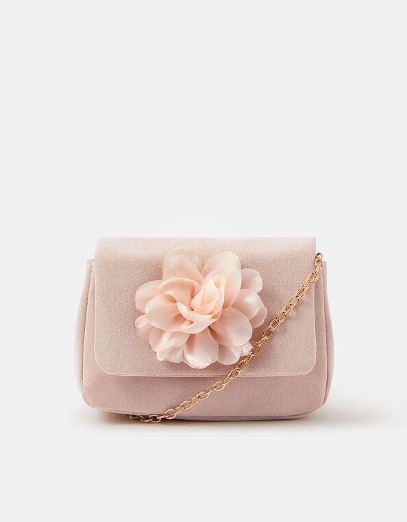 Girls Appliqué Floral Crossbody Bag, , large