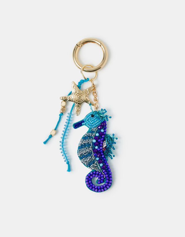 Beaded Seahorse Bag Charm, , large