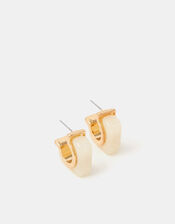 Chunky Square Resin Hoop Earrings, , large