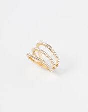 Pave Triple-Layer Ring, White (CRYSTAL), large