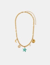 Stainless Steel Starfish Charm Necklace, , large