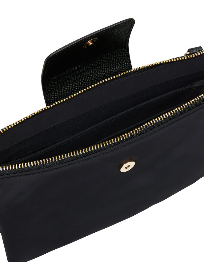 Nylon Cross-Body Bag, Black (BLACK), large