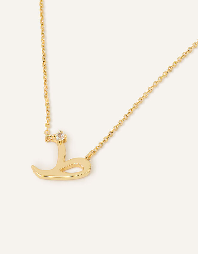 14ct Gold-Plated Arabic Initial Pendant Necklace - T (Taa), , large