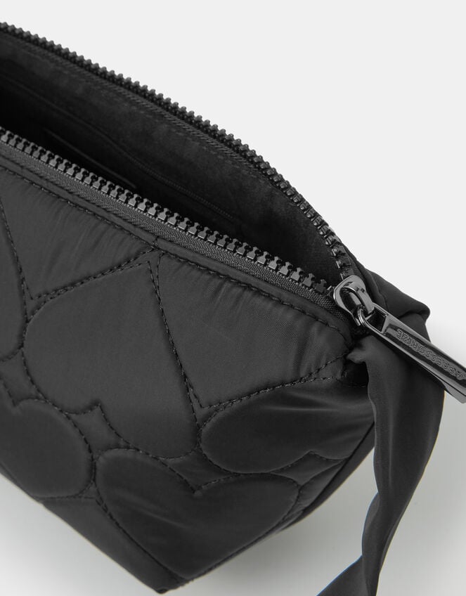 Heart Quilted Sling Crossbody Bag, , large