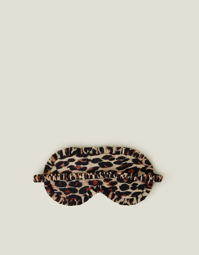 Frilly Leopard Print Eye Mask, , large