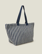 Stripe Tassel Tote Bag, , large