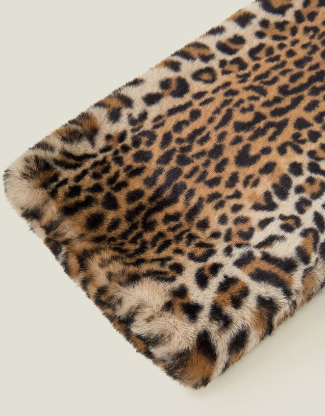 Faux Fur Stole Scarf, Leopard (LEOPARD), large