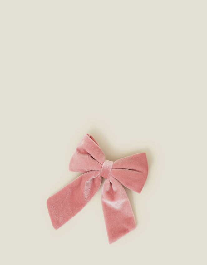 Kids Velvet Bow Barrette Clip, , large