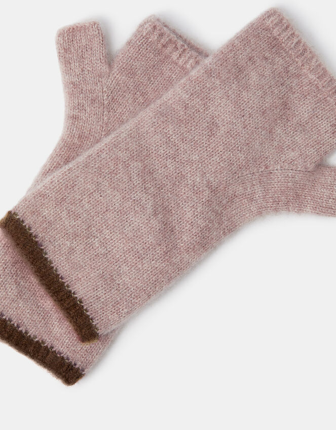 Wool & Cashmere Blend Wrist Warmers, Camel (OATMEAL), large