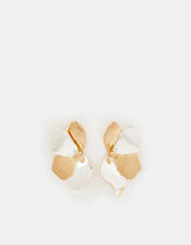 Two Tone Flower Stud Earrings, , large