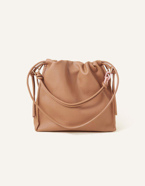 Ruched Large Shoulder Bag, , large