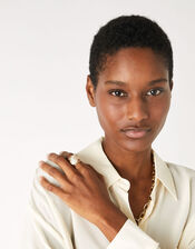 Chunky Hammered Pearl Ring, Cream (PEARL), large