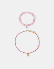 Girls Shell Necklace & Choker Set, , large