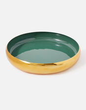 Large Round Enamel Dish Tray, Green (GREEN), large
