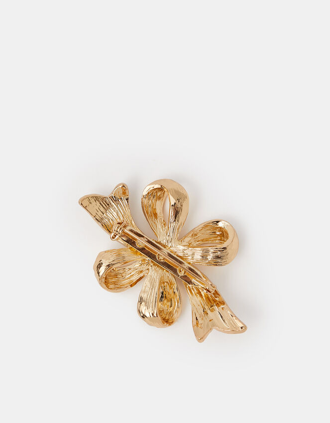 Diamanté Bow Brooch , , large
