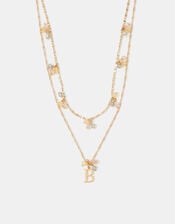 2-Pack Initial Cluster Pendant Necklaces, Gold (GOLD), large