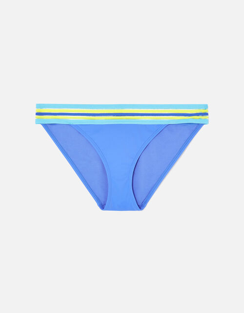 Elastic Trim High Waist Bikini Briefs, Blue (BLUE), large